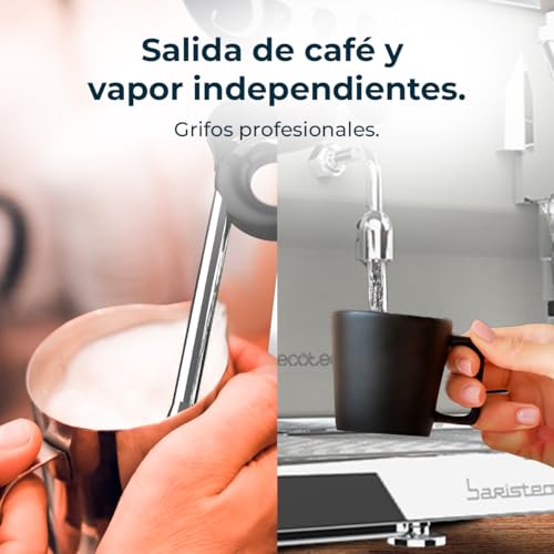 Cecotec Barista Mattina 2X – Machine à Café Expresso Professionnelle à Deux Groupes, Pré-Infusion, Pompe 9 Bars, Chaudière Triple, Affichage PID