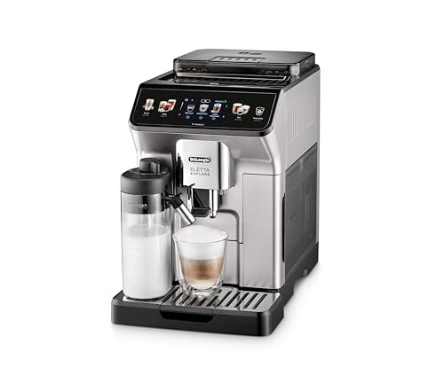 De'Longhi Eletta Explore ECAM450.65.S – Machine à Café Barista Automatique à Grains, Espresso & Cold Brew, LatteCrema, Écran Tactile, Argent