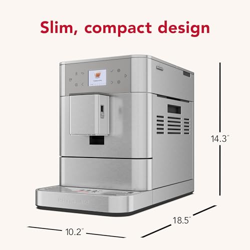 KitchenAid KF6 KES8556 – Machine à Expresso Automatique 2 Tasses, Acier Inoxydable