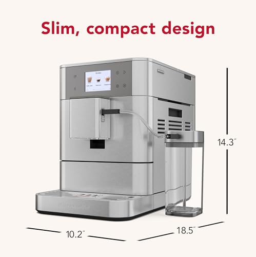 KitchenAid KF7 KES8557 – Machine à Expresso Automatique 2 Tasses, Acier Inoxydable