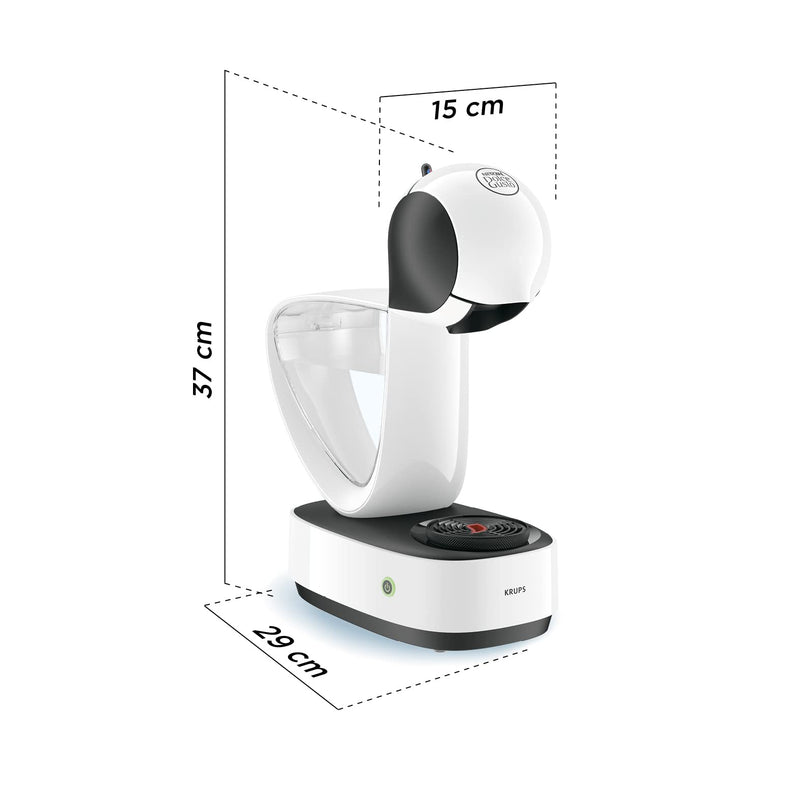 Krups Nescafé Dolce Gusto Infinissima YY3876FD – Machine à Café Capsules 15 Bars, Multi-Boissons Chaudes & Froides, Grand Réservoir, Mode Éco, Blanche
