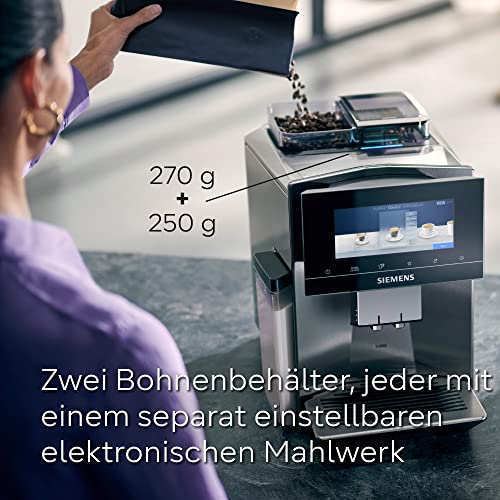 Siemens EQ900 TQ907D03 – Machine à Café Automatique avec Écran Tactile et Contrôle App, 2 Réservoirs, 1500 W