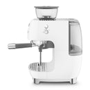 Smeg EGF03WHEU – Machine à Café Expresso Manuelle avec Broyeur à Grains, Thermoblock, 4 Températures, Buse Vapeur, 1 L, 1350W, Blanc