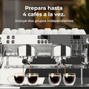 Cecotec Barista Mattina 2X – Machine à Café Expresso Professionnelle à Deux Groupes, Pré-Infusion, Pompe 9 Bars, Chaudière Triple, Affichage PID
