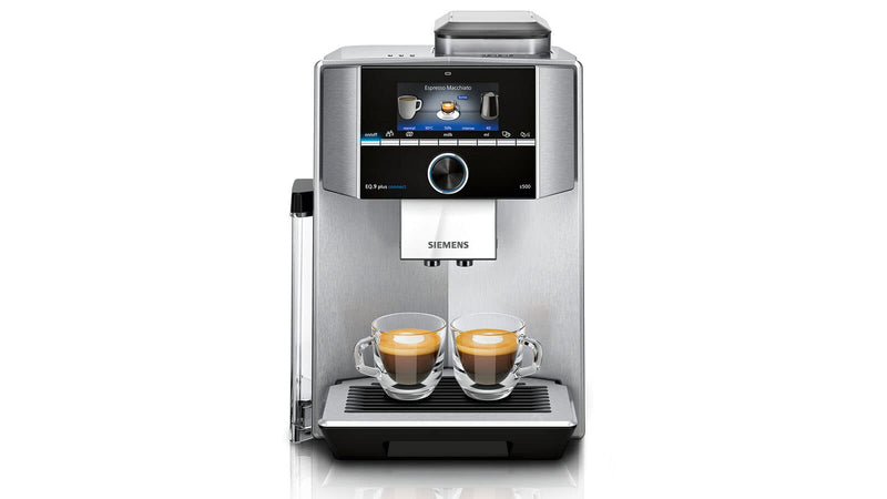 Siemens EQ.9 Plus Connect s500 TI9553X1RW – Machine à Café Automatique Connectée, Broyeur Céramique, 14 Recettes, Mode Barista, Inox
