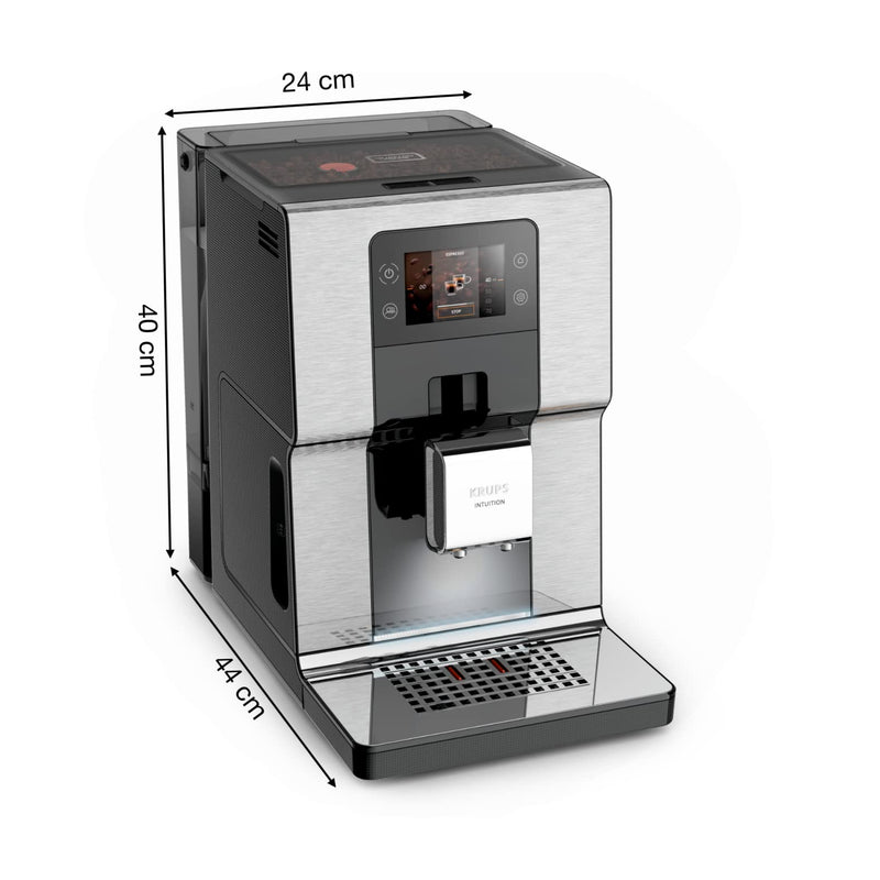 KRUPS EA876D10 – Machine à Café à Grains 15 Bars, 17 Boissons, One Touch Cappuccino, Écran Tactile, Noir