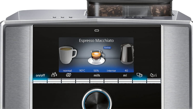 Siemens EQ.9 Plus Connect s500 TI9553X1RW – Machine à Café Automatique Connectée, Broyeur Céramique, 14 Recettes, Mode Barista, Inox