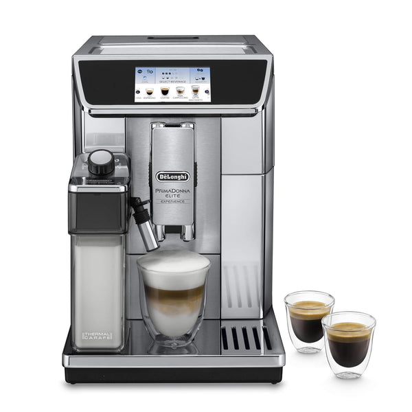 De'Longhi PrimaDonna Elite Experience ECAM650.85.MS – Machine à Café à Grains Automatique, Expresso & Cappuccino, Mousseur à Lait, App Contrôle, Acier Inoxydable