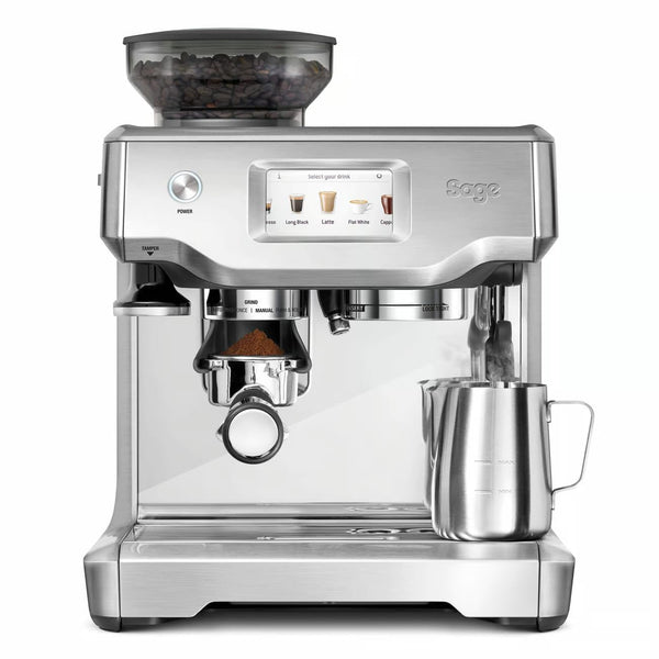 Sage The Barista Touch – Machine à Café Expresso avec Mousseur à Lait Automatique, Moulin Intégré, Écran Tactile, 5 Programmes, Acier Inoxydable Brossé