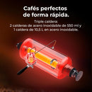 Cecotec Barista Mattina 2X – Machine à Café Expresso Professionnelle à Deux Groupes, Pré-Infusion, Pompe 9 Bars, Chaudière Triple, Affichage PID