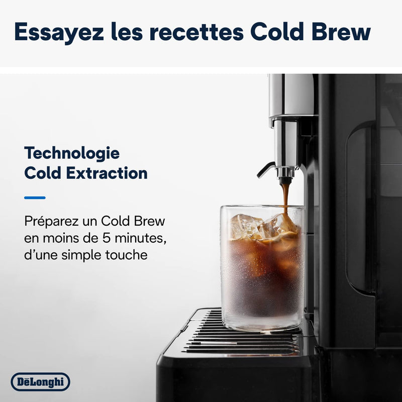 De'Longhi Eletta Explore ECAM452.67.G – Machine à Café Barista Automatique, Espresso & Cold Brew, LatteCrema Hot & Cool, Pot à Café Inclus, Gris Foncé