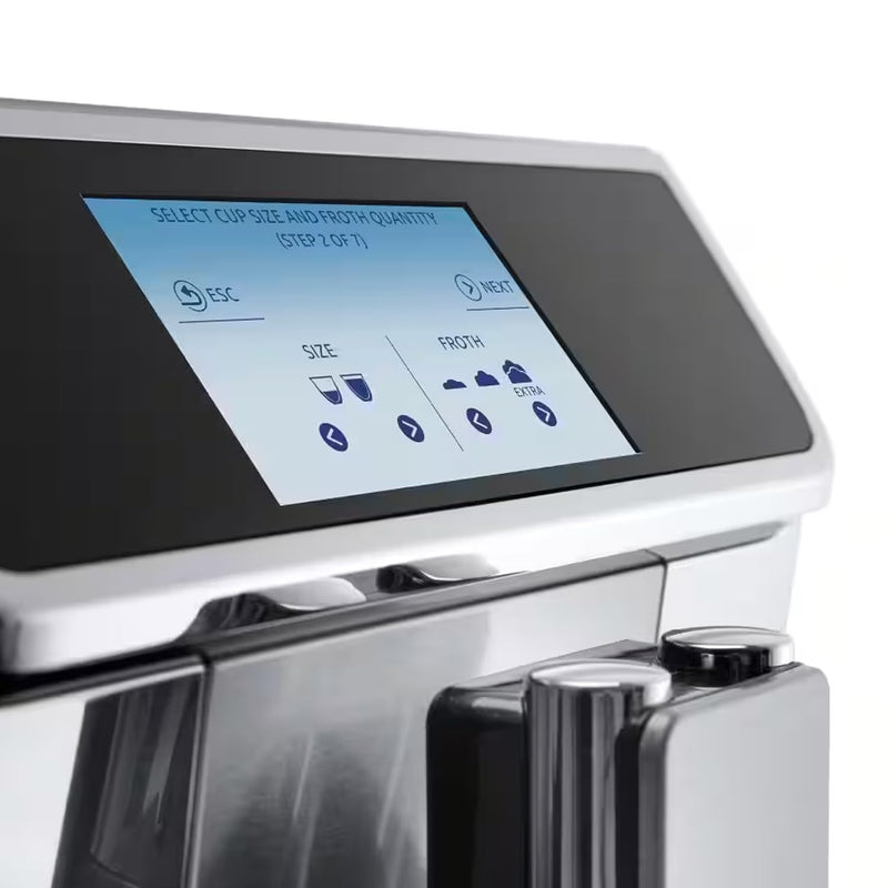 De'Longhi PrimaDonna Elite Experience ECAM650.85.MS – Machine à Café à Grains Automatique, Expresso & Cappuccino, Mousseur à Lait, App Contrôle, Acier Inoxydable