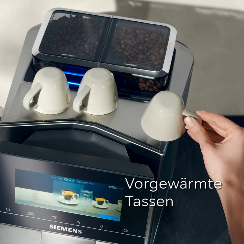 Siemens EQ900 TQ907D03 – Machine à Café Automatique avec Écran Tactile et Contrôle App, 2 Réservoirs, 1500 W