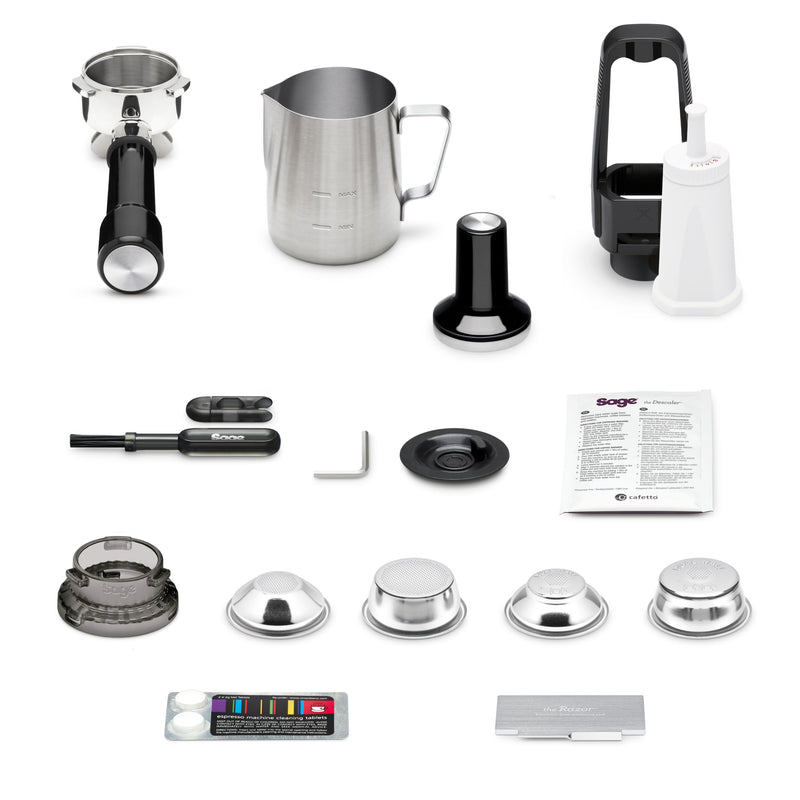 Sage The Barista Pro – Machine à Café Expresso avec Mousseur Manuel et Moulin Conique, 30 Réglages, 1650W, Pichet et Tamper Inclus, Acier Inoxydable Noir