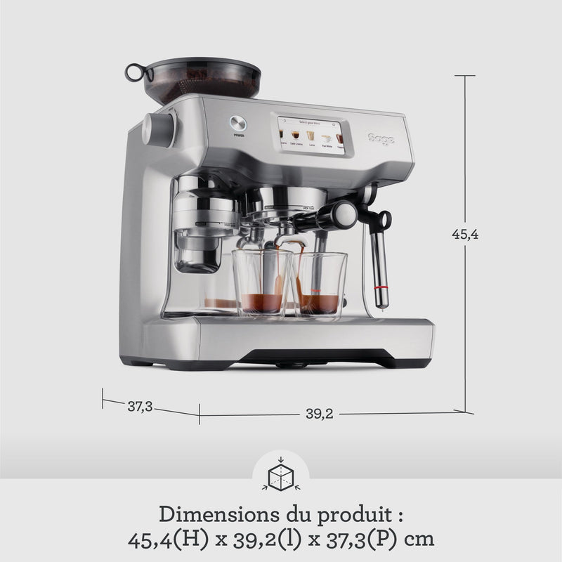 Sage The Oracle Touch – Machine à Café à Grains Automatique avec Mousseur à Lait, Acier Inoxydable Noir