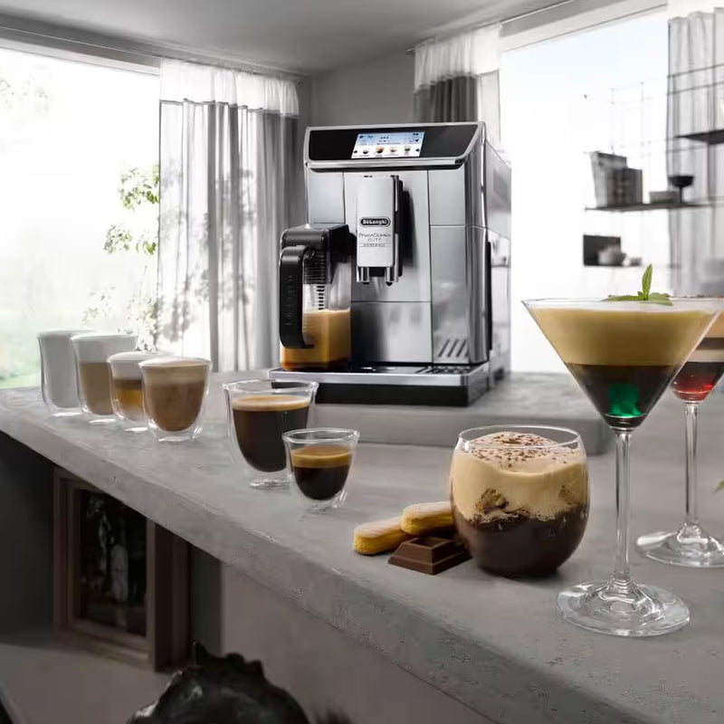 De'Longhi PrimaDonna Elite Experience ECAM650.85.MS – Machine à Café à Grains Automatique, Expresso & Cappuccino, Mousseur à Lait, App Contrôle, Acier Inoxydable