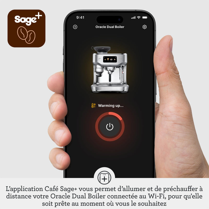 Sage The Oracle Dual Boiler – Machine à Café Automatique avec Mousseur à Lait, 16 Programmes, Acier Inoxydable