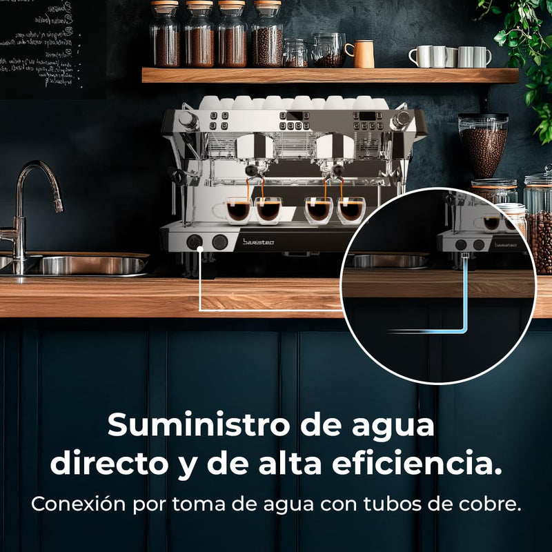 Cecotec Barista Mattina 2X – Machine à Café Expresso Professionnelle à Deux Groupes, Pré-Infusion, Pompe 9 Bars, Chaudière Triple, Affichage PID