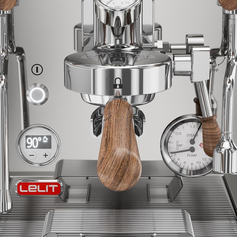 Lelit Bianca PL162T-4G81 – Machine à Café avec Mousseur à Lait et Double Chaudière, Acier Inoxydable Poli
