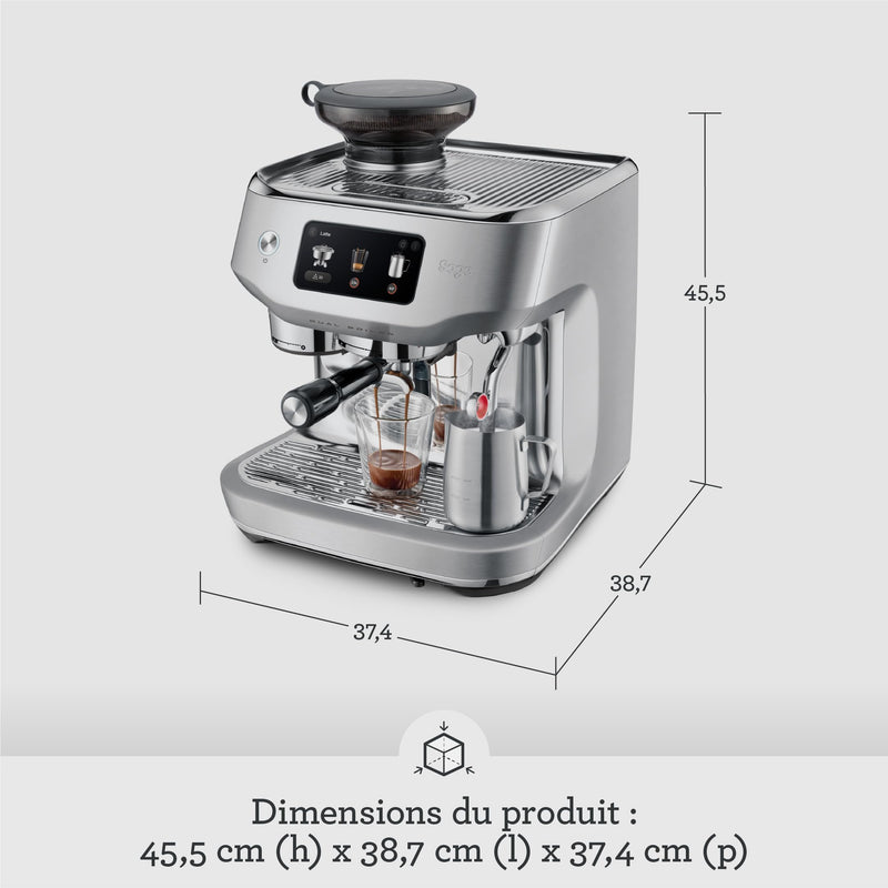 Sage The Oracle Dual Boiler – Machine à Café Automatique avec Mousseur à Lait, 16 Programmes, Acier Inoxydable