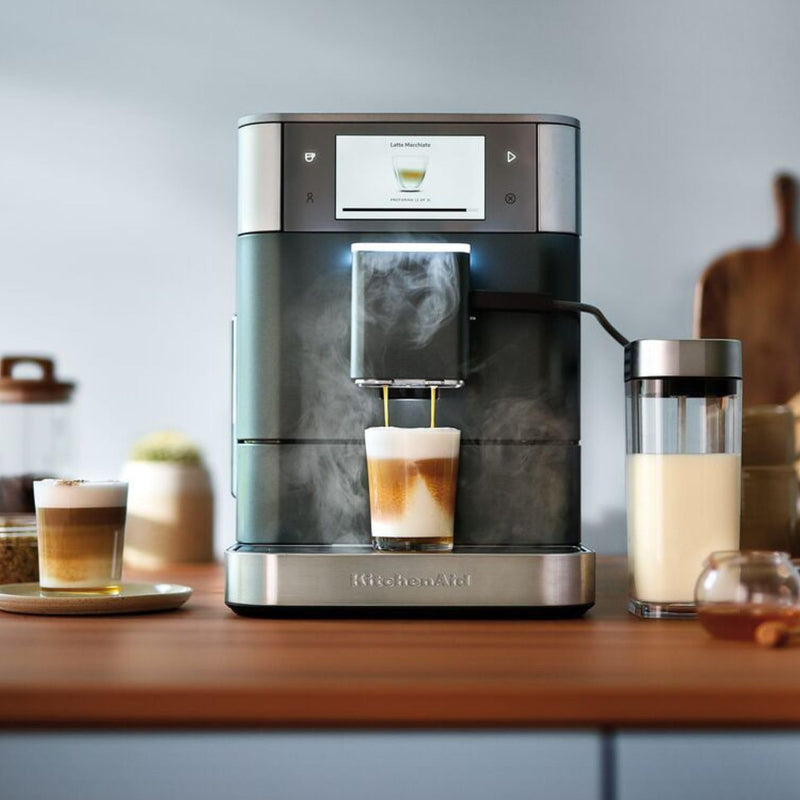 KitchenAid KF8 5KES8558EJP – Machine à Café à Grains Expresso & Cappuccino avec Broyeur, Technologie Thermocoil, Juniper
