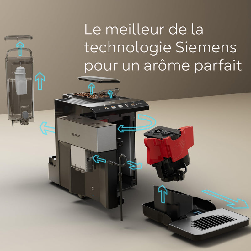 Siemens EQ500 TP516RX3 – Machine à Café Automatique avec Home Connect, AromaDouble Shot, AutoMilk Clean, Inox/Noir