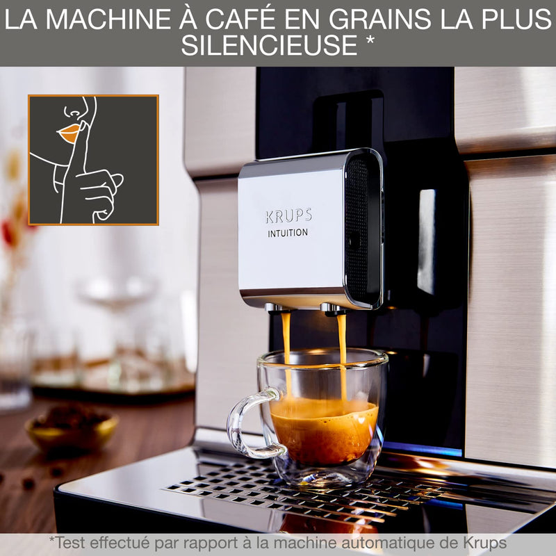 KRUPS EA876D10 – Machine à Café à Grains 15 Bars, 17 Boissons, One Touch Cappuccino, Écran Tactile, Noir