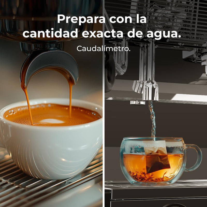 Cecotec Barista Mattina 2X – Machine à Café Expresso Professionnelle à Deux Groupes, Pré-Infusion, Pompe 9 Bars, Chaudière Triple, Affichage PID