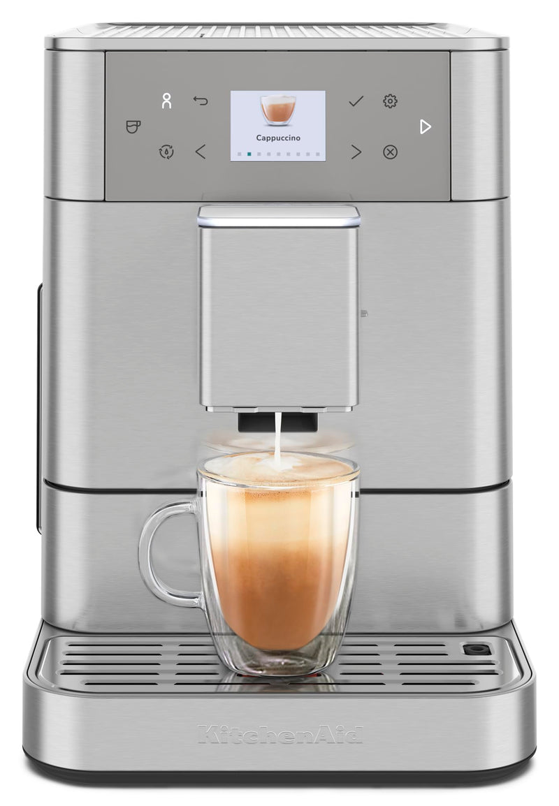KitchenAid KF6 KES8556 – Machine à Expresso Automatique 2 Tasses, Acier Inoxydable
