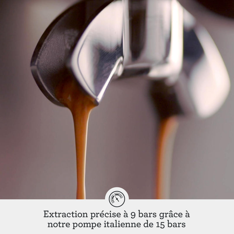 Sage The Barista Pro – Machine à Café Expresso avec Mousseur Manuel et Moulin Conique, 30 Réglages, 1650W, Pichet et Tamper Inclus, Acier Inoxydable Noir