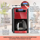 Klarstein – Machine à Café Automatique à Grains avec Broyeur 1000W, 10 Tasses, Minuterie et Filtre à Charbon Actif