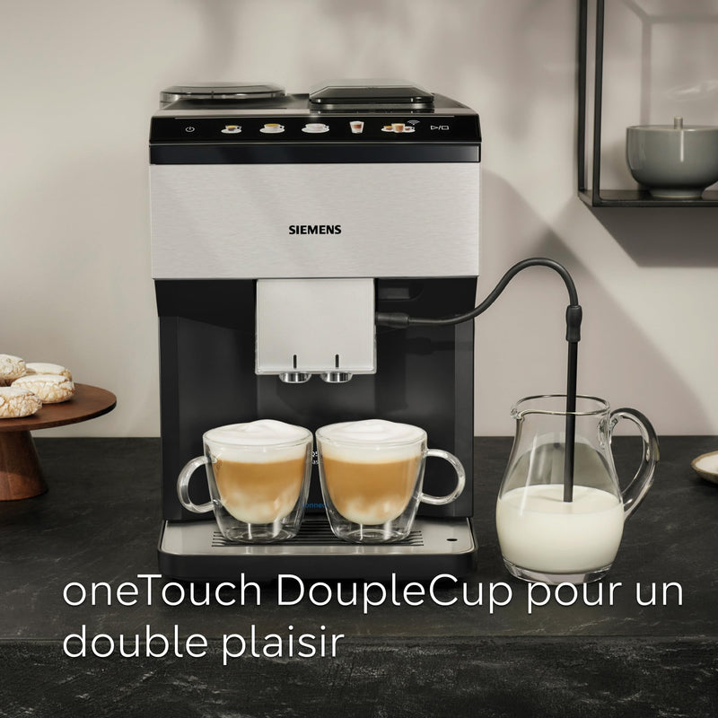 Siemens EQ500 TP516RX3 – Machine à Café Automatique avec Home Connect, AromaDouble Shot, AutoMilk Clean, Inox/Noir