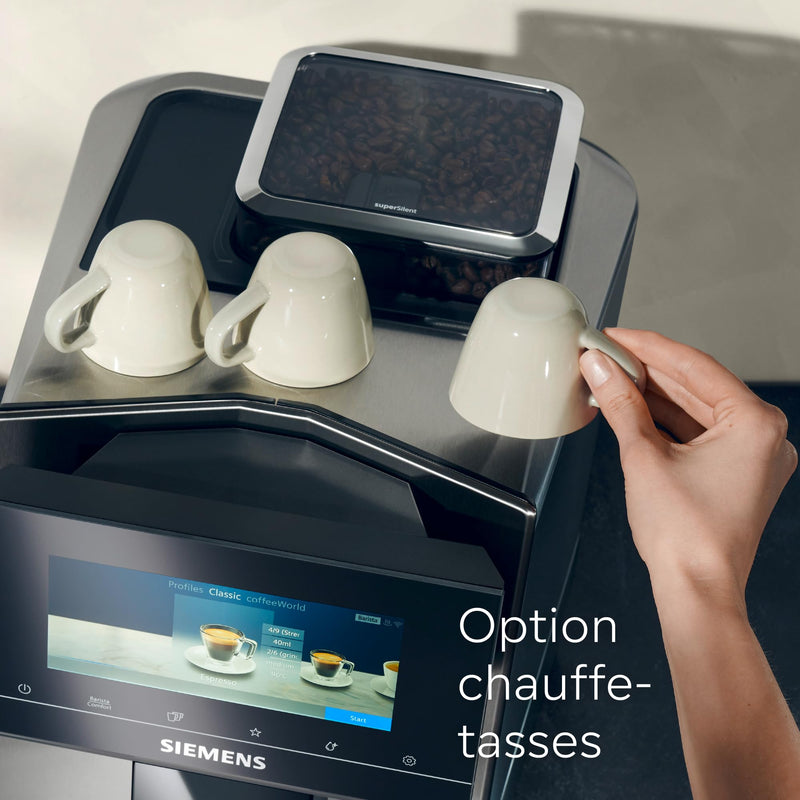 Siemens EQ900 TQ903R03 – Machine à Café Automatique Expresso avec BaristaMode, eGrinder, Écran iSelect 6,8", Home Connect, Acier Inoxydable
