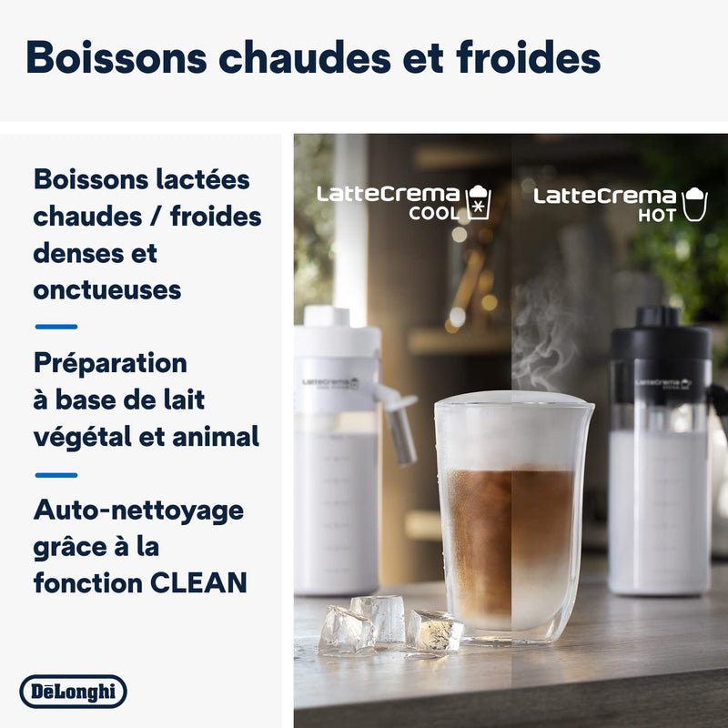 De'Longhi Eletta Explore ECAM452.67.G – Machine à Café Barista Automatique, Espresso & Cold Brew, LatteCrema Hot & Cool, Pot à Café Inclus, Gris Foncé