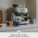Sage The Barista Pro – Machine à Café Expresso avec Mousseur Manuel et Moulin Conique, 30 Réglages, 1650W, Pichet et Tamper Inclus, Acier Inoxydable Noir