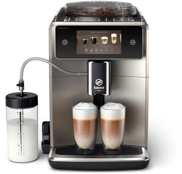 Xelsis Deluxe SM8782/30 – Machine à Café Expresso à Grains avec Wi-Fi, 22 Spécialités, Écran Tactile 5", Broyeur Céramique