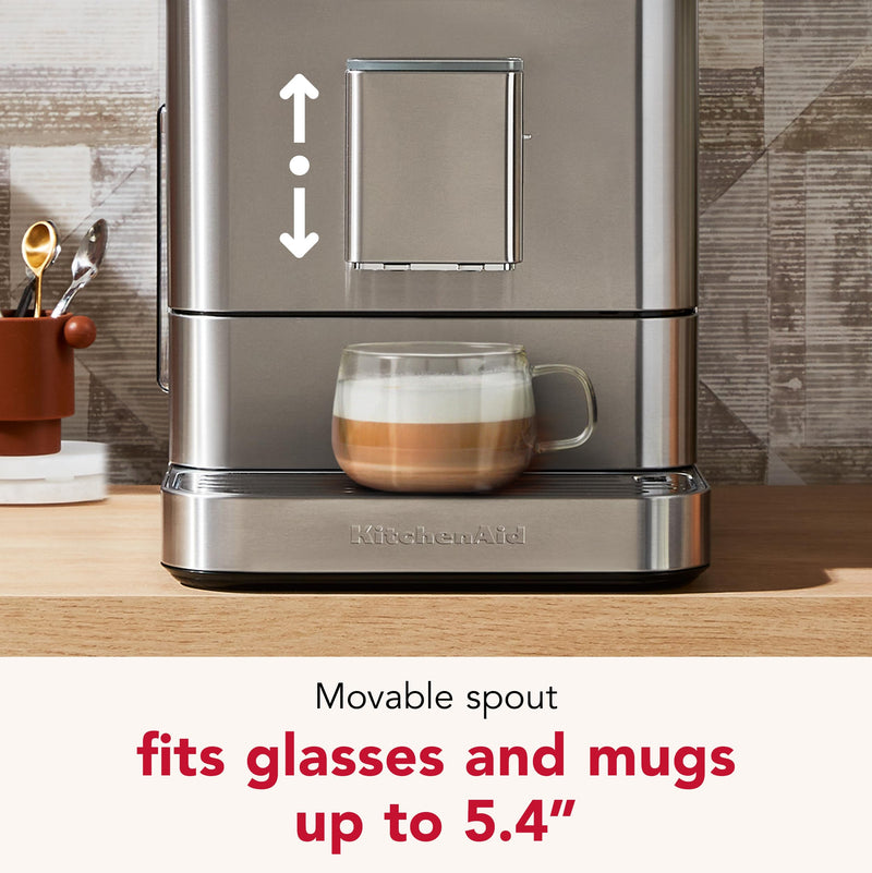 KitchenAid KF6 KES8556 – Machine à Expresso Automatique 2 Tasses, Acier Inoxydable