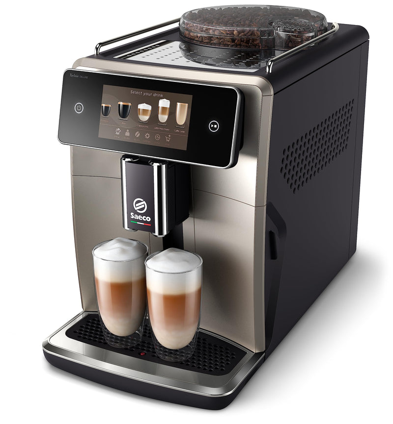 Xelsis Deluxe SM8782/30 – Machine à Café Expresso à Grains avec Wi-Fi, 22 Spécialités, Écran Tactile 5", Broyeur Céramique